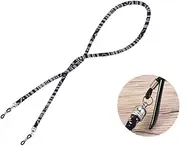 [WOFASHPURET] Ethnic Style Eyeglass Holder Chain Fashion Cotton Wool Eyewear Retainer Black Universal Fit for Glasses