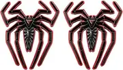 2pcs Spider Emblems Car Sticker 3D Decal Replacement for Can Am Spyder F-150 Silverado Sierra RAM Black Widow Edition (Black/Red Line)