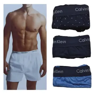 【Calvin Klein 凱文克萊】3件組 男純棉平織平口褲 CK男內褲(寬鬆內褲 棉質內褲 四角褲 透氣 男生內褲)