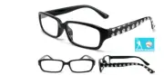 Reading Glasses Mens Eyewear Black Plastic Frames Baseball Print +1.00 to +3.50