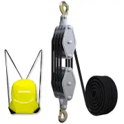 Block and Tackle Pulley System 4400 LBS Breaking Strength, 1100 LBS Work Load Pu