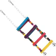 Hohopeti Funny Parrot Swing Durable Wooden Hanging Wheel for Bird Perch for Climbing Chewing Resting Bird Cage Decoration