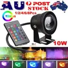 10W Underwater LED RGB Flood Light Pool Garden Spotlight Lamp 12V Remote Control