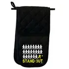 Stand Out Figher - Novelty Double Mitt Oven Gloves Double Kitchen Chef BBQ Mitts
