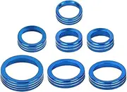JIUYIN 7 Pcs Set Knob Ring Cover Trim,Fit For Ford, Bronco Sport 2023 2022 2021 Car Center Console Control Switch Trim Blue Dashboard Knob Ring