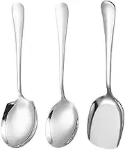 3 Pcs Large Serving Spoons,Tablespoon Set,Stainless Steel Serving Spoon,Soup Spoons for Large Buffet and Kitchen Tool for Parties and Entertaining.