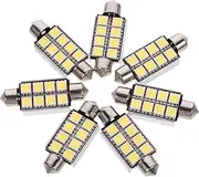 GRIRIW 12pcs 5050 LED Dome Light Bulb Ultra Light Interior Festoon for Automotive Use Durable Car Map with Low Power Consumption
