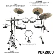 Pintech PDK2000 Electronic Drum Kit - Kit Rack Setup with PC Cymbals