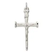 Sterling Silver Textured Crucifix Cross Pendant