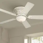 52" Ancestry Shabby Chic Hugger Indoor Ceiling Fan with LED Light Remote White