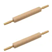 2x Cuisena 617g Wood Dough Rolling Pin Kitchen/Baking Utensil Roller Stick Cream