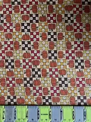 1/3 Yard Fall Harvest Pumpkin Patch Remnant Print Cotton Fabric