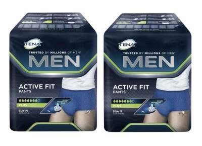 2 x Tena Men Pants Active Fit Plus Medium 9 Pants