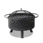 Fire Pit BBQ Grill 76cm Outdoor Cooking Portable Backyard Grill Heat Resis ND-30