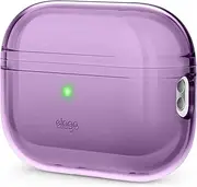 [elago] Clear Case Compatible with Apple AirPods Pro 2nd Generation Case (2022) - Protective Case Cover, Shockproof, Gel Tape Included, Wireless Charging, Reduce Yellowing (Deep Purple)
