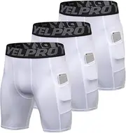 [LEICHR] 3 Pack Compression Shorts Men Spandex Sport Shorts Running Athletic Shorts Workout Performance Baselayer Underwear