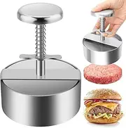 Stainless Steel Adjustable Burger Press, Non-Stick Patty Maker for Beef, Vegetables, and Burgers – BPA Free, Perfect for BBQ and Cooking, Silver
