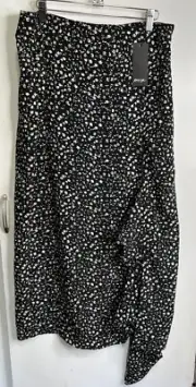 Nasty Gal Floral Print Maxi Ruffle Front Slit Skirt NWT