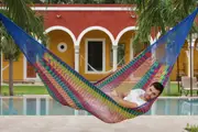 Outdoor undercover cotton Mayan Legacy hammock Family size Mexicana