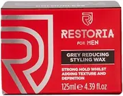 Restoria Grey Reducing Styling Wax for Men - Hair Wax That Gives Superior Definition & Hold While Fading Grey Hair, Up to 100% Coverage - Vegan, 125ml