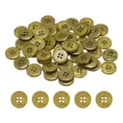 50pcs Sewing Button 20mm 4 Holes Resin Round Crafting Buttons, Dark Green
