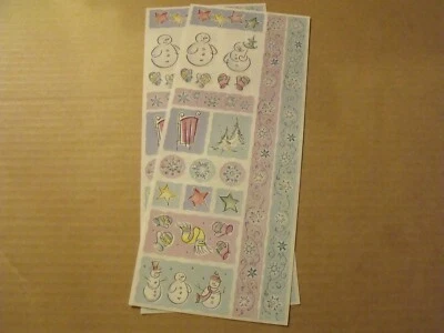 Creative Memories ~ Snowmen - Lot of 2 - 5" x 12" Jumbo Great Length Stickers