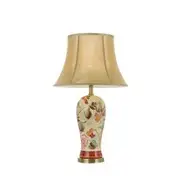 Telbix Lighting Lantau Ceramic Table Lamp - Floral / Beige