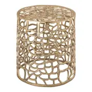 Pemberly Row Modern 16"H Transitional Aluminum Side Table in Gold