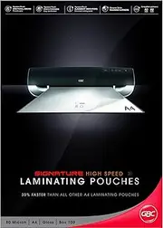 Gbc IB049033 BL80MHSA4 Laminating Pouch, A4 80 Micron PK100 H,Speed, Black, Red