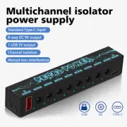 Mini 8 Outputs Guitar Effect Pedal Board Power Supply Power Bank + 8 Audio Cable