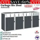 Quadruple Wheelie Bin Shed Outdoor Garden Waste Rubbish Storage Cover Enclosure