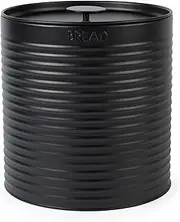 Russell Hobbs RH03269EU7 Ribbed Bread Bin – Metal Bread Box, Large Kitchen Canister, Countertop Storage/Organisation, Durable Powder-Coated Steel, Pull Top Lid, Easy to Clean, Ribbed Design, Black