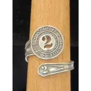 Alex and Ani Numerology Spoon Ring .925 Sterling Silver Adjustable 2 New