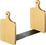 Jetec Wood Bookends, Kitchen Cookbook Bookends Quality Cutting Board Decorative Wooden Book Ends for Office Files Magazine Kitchen Books(Beech)