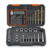 26-Piece Bolt Extractor Screw Extractor Set and Cobalt Drill Bit Set, Case wi...
