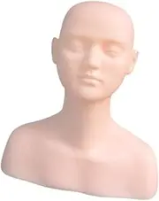 harayaa Training Mannequin Head Manikin Head Model Cosmetology Mannequin Head Silicone Massage Head Professional for Training Salon