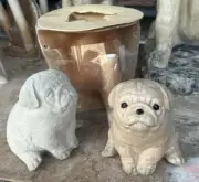 Latex and fiberglass backer pug mold 7" tall new mold