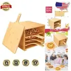 Eco-Friendly Bamboo Pizza Paddle Stand with Ergonomic Handle for Easy Storage
