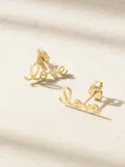 [Sydney Evan] Sydney Evan - Tiny Pure Love 14-karat Gold Earrings - One size One size Gold