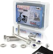 Motorcycle Bolt Engine Screw Kits Fit for QT50 YAMAHOPPER 1981-2008, Stainless Steel Nut Fastener for PW50 Y-ZINGER 1979-1992, 66 PCS Sock Head Bolt Set Washer Lock Nut