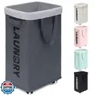 Goodpick Laundry Basket with Wheels, 75L Collapsible Laundry Hamper, Clothes