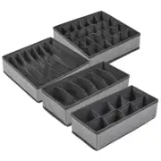 4 Pcs Storage Box Wardrobe Drawer Dividers Fabric Dresser Organizer