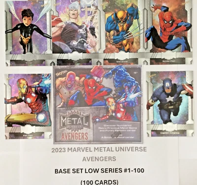 2024 Skybox Marvel Metal Universe Avengers BASE SET Low Series Cards #1-100