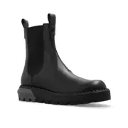 NEW GUCCI MENS CHELSEA BLACK LEATHER Boots w LOGO US 9.5 G 9 $1,250