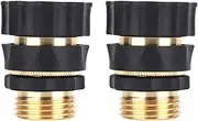 2Pcs G3/4 Brass Male Threaded Adaptor,Female Hose Connector Set for Quick Connect Expandable Garden Hose Pipe Spray Gun Outside Garden Hose Spray Gun Connector Hose Nozzle Adaptor