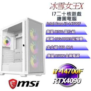 (DIY)冰雪女王X(i7-14700F/微星B760/16GD5/1TB M.2/RTX4090)
