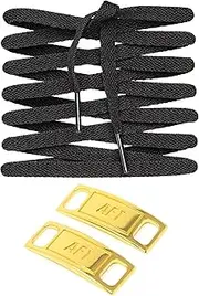 [LitLaces] Premium Air Force 1 Flat Cotton Shoe Laces Replacement + AF1 Metal Tag Dubrae (Bundle)