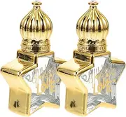 Healeved 2Pcs Essential Oil Roller Bottles Star Shaped Empty Containers for Perfume Aromatherapy Travel Friendly Design Leak with Removable Ball Each