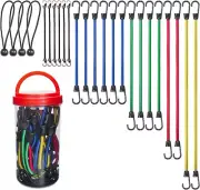Heavy Duty Assortment Bungee Cords with Hooks 24pcs Heavy Duty Bungie Cord Set