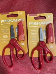 Fiskars Pointed-tip 2 pr Kids Scissors 5 in Sheath Safety-Edge Red Ages 4+ Purse